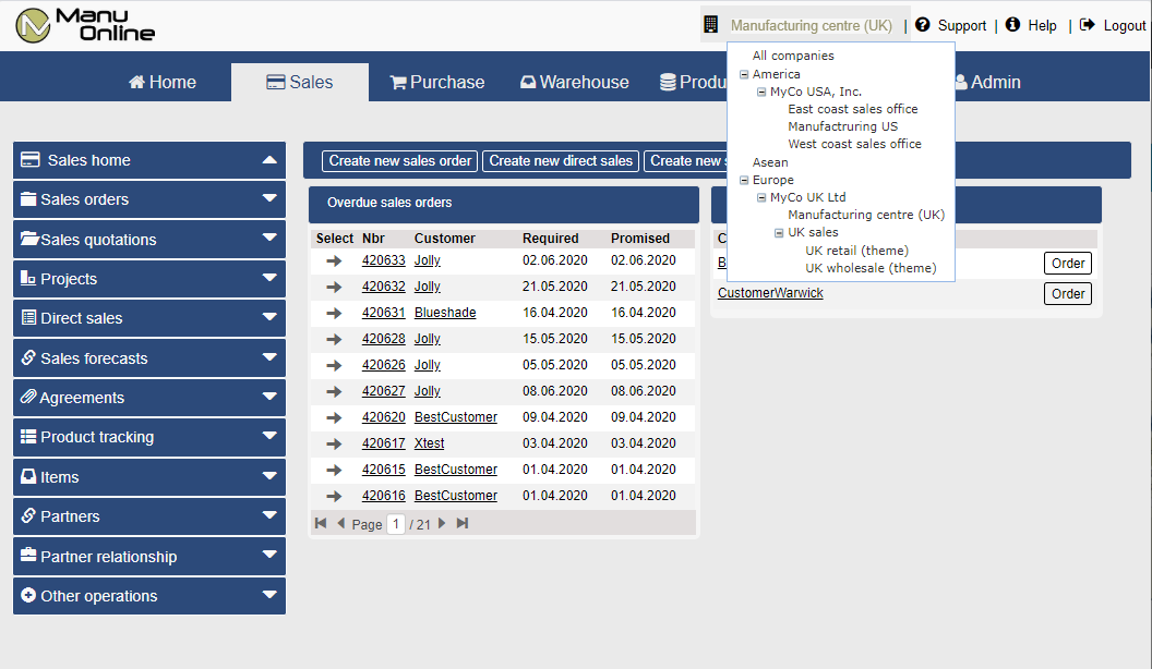 screenshot of Manu Online